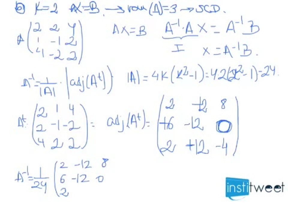 Selectividad Madrid Matemáticas 2012 Operar con matrices