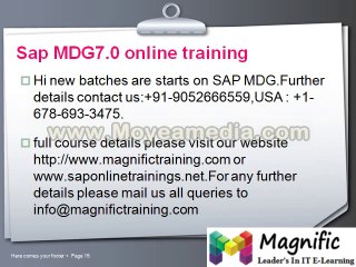 Sap MDG 7.0 online training