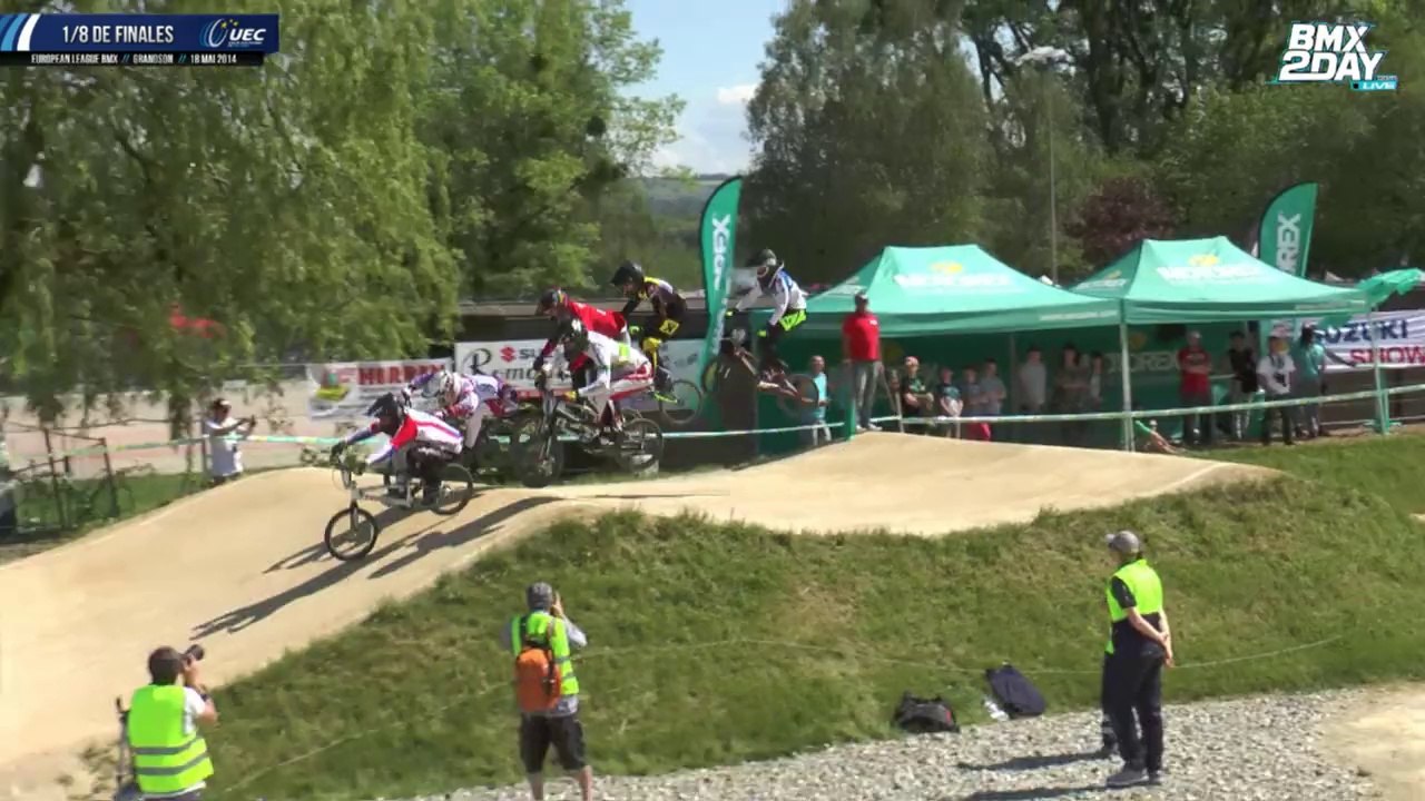 Replay 1/8 de finales Championnat European League BMX Round 6 Grandson (Suisse) Dimanche 18 mai 2014