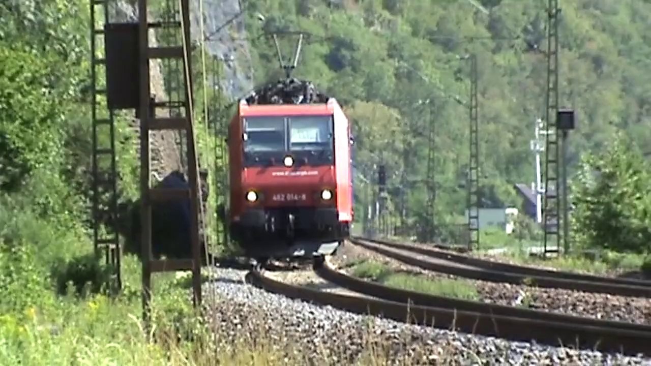 Züge südlich der Loreley, 2x RBH 143, SBB Cargo Re482, 185, 101, 111, 2x 460, 427, 3x 428