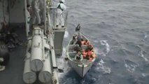 Italian navy rescues migrant children from rough seas