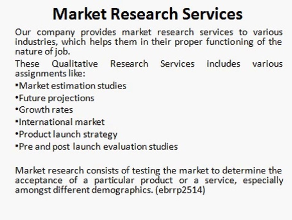 Market Research Services