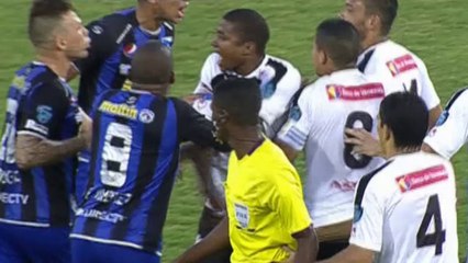 Juan Falcon swoops to score controversial goal