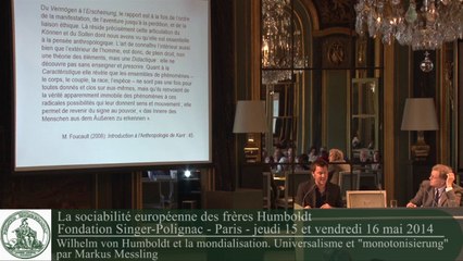 Wilhelm von Humboldt et la mondialisation. Universalisme et "monotonisierung" par Markus Messling