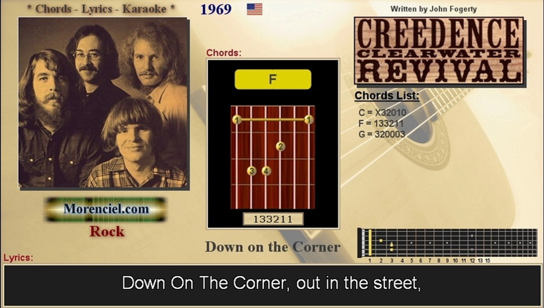 CCR - Down on the corner (Karaoke, no vocal)