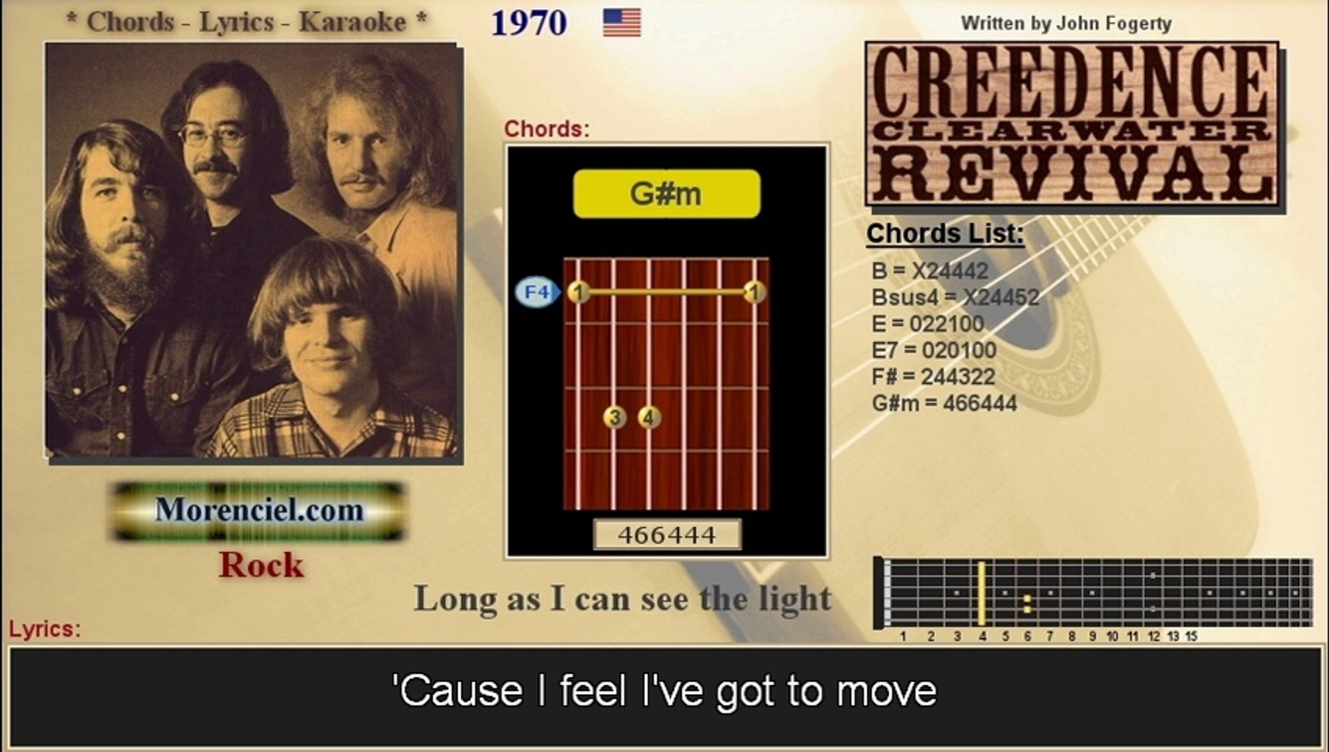 ⁣CCR - Long as I can see the light (Karaoke, no vocal)