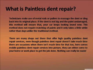 Advantages of Paintless Dent Repair