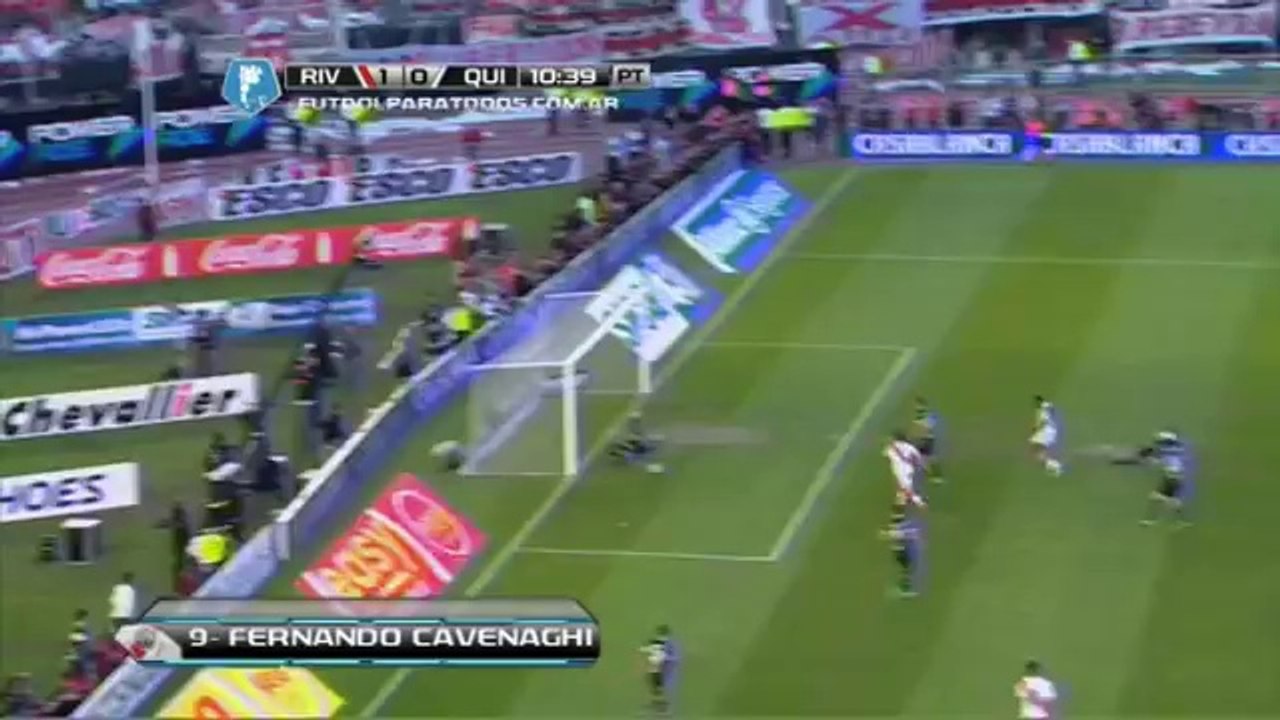 Gol de Cavenaghi. River 1 - Quilmes 0. Fecha 19. Torneo Final 2014.