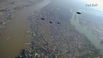 Amazing! Wingsuit athletes fly over Manhattan skyline