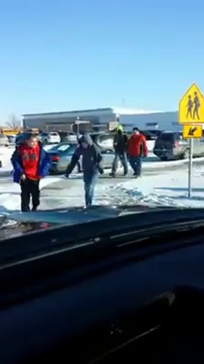 snow fall slippery road.