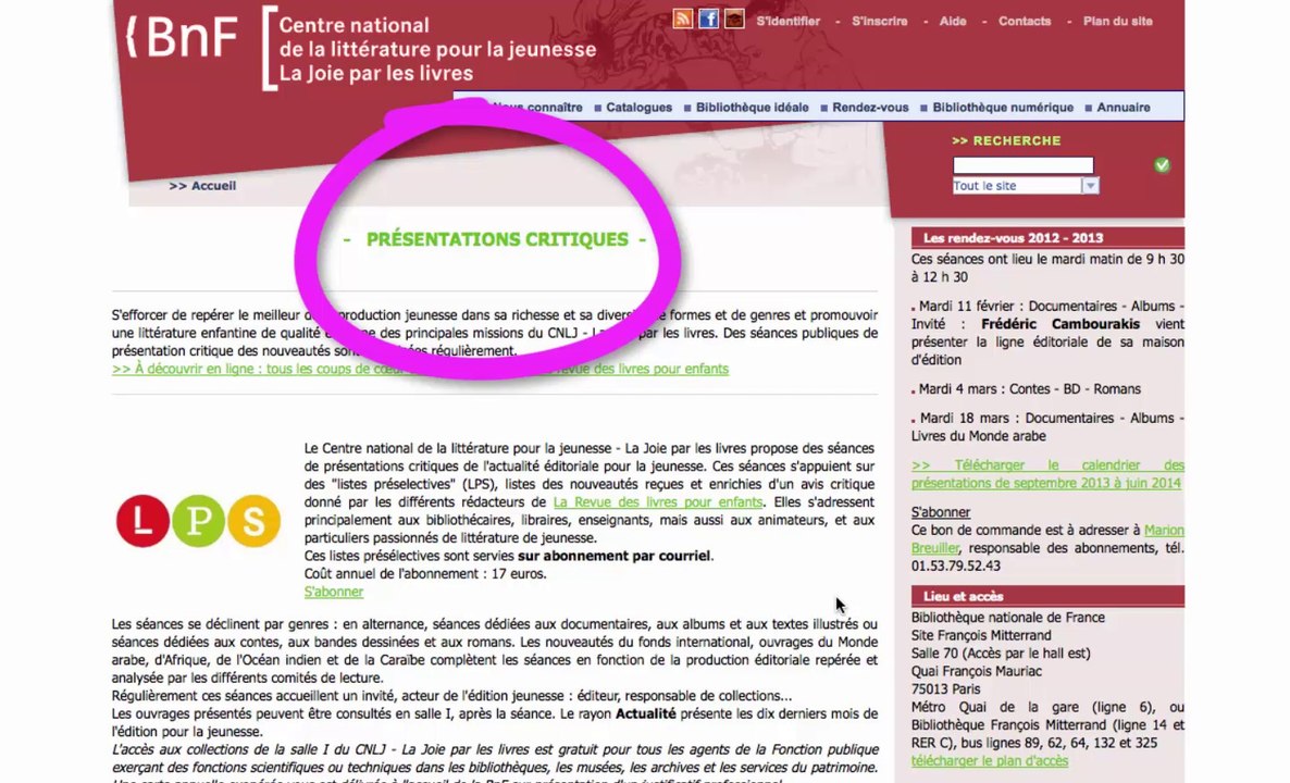 Découvrir la Joie par les Livres (BNF)