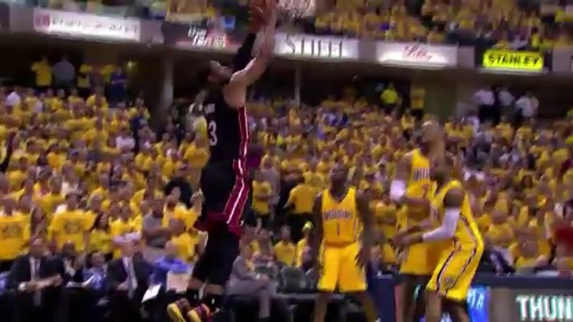 Wade Goes Reverse Slam!! Heat vs Pacers May 20, 2014 NBA Playoffs 2014