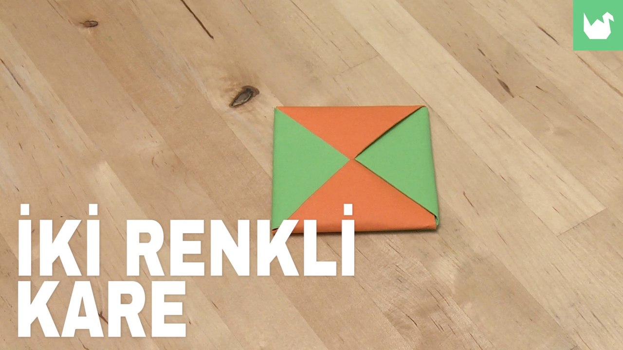 Kağıttan İki renkli Kare Nasıl Yapılır ?