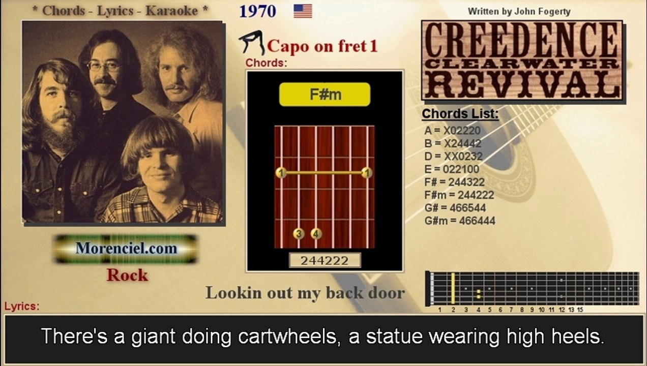 CCR - Lookin out my back door (Karaoke, no vocal)