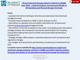 Middle East Oil and Chemicals Storage Industry Forecast 2017