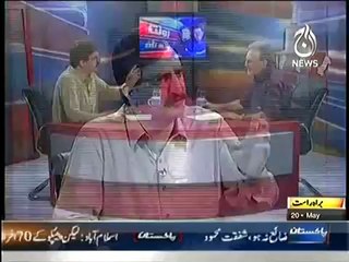 Nusrat Javed got Angry on Caller in a Live Show 21 may 2014