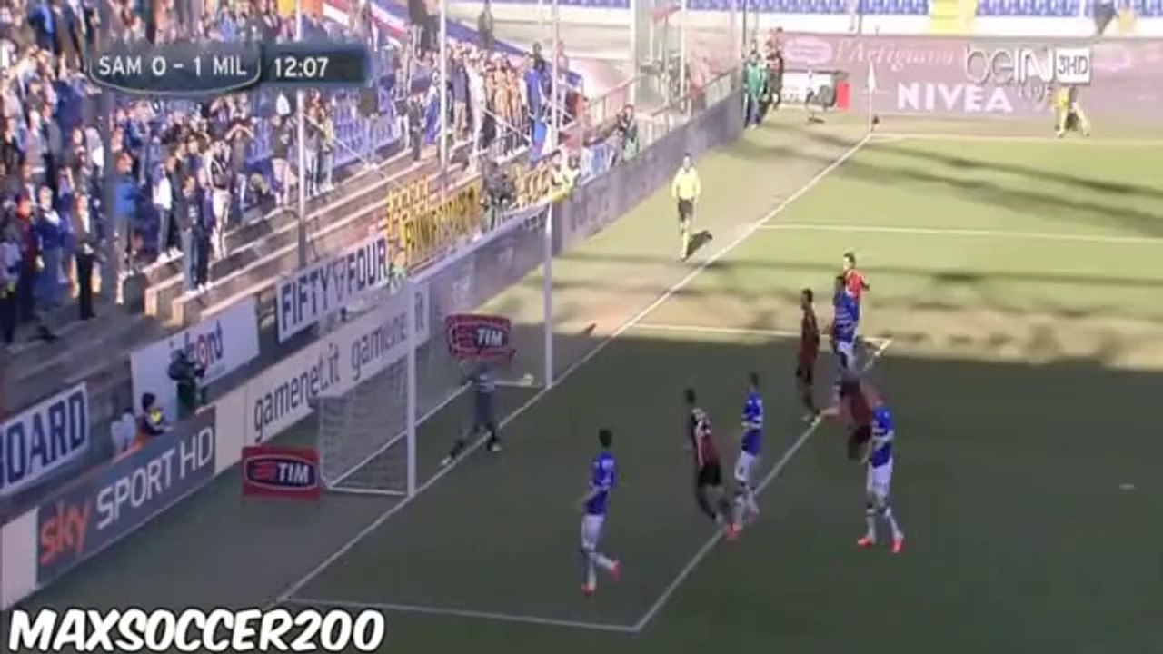 Adel Taarabt Goal ~ Samdporia vs AC Milan 0-1 ~ (23 02 2014)