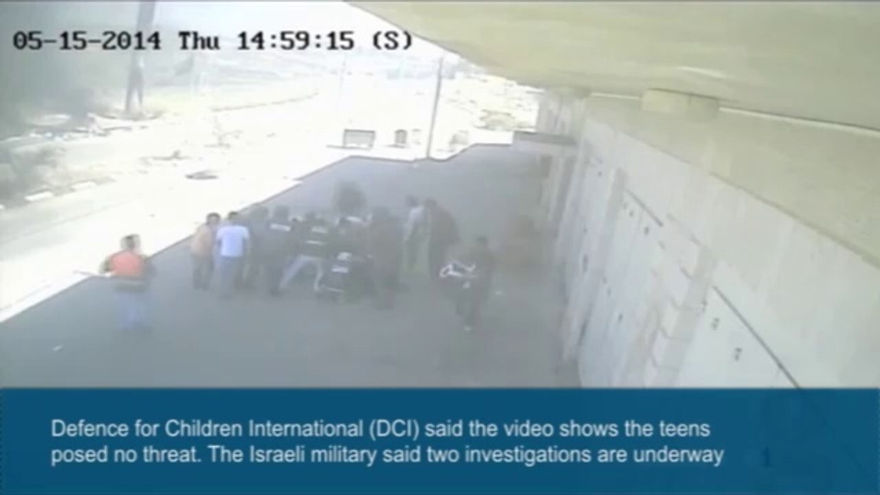CCTV footage of Palestinian teenagers being shot dead