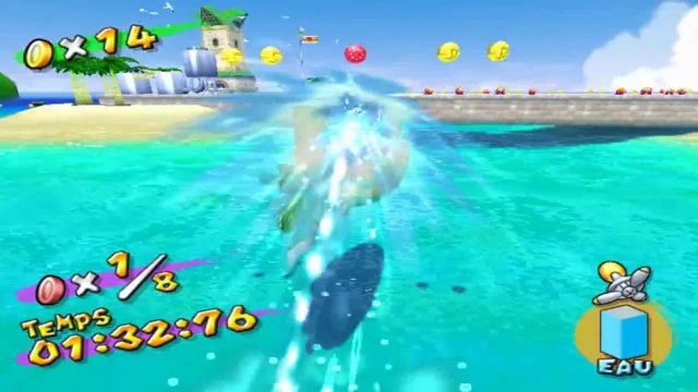 Super Mario Sunshine - L’Aéroport - Soleil : Récupérer 8 pièces rouges