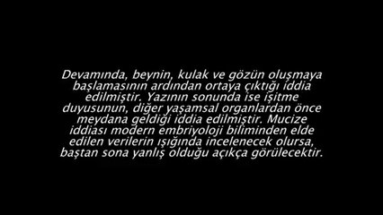 "Mucıze Yalanı 1 :İnsanlarda Organ Gelişim Sırası"