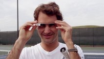 Roger Federer with Google Glass