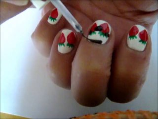 Fraise et chocolat nail art gourmand -Tutoriel