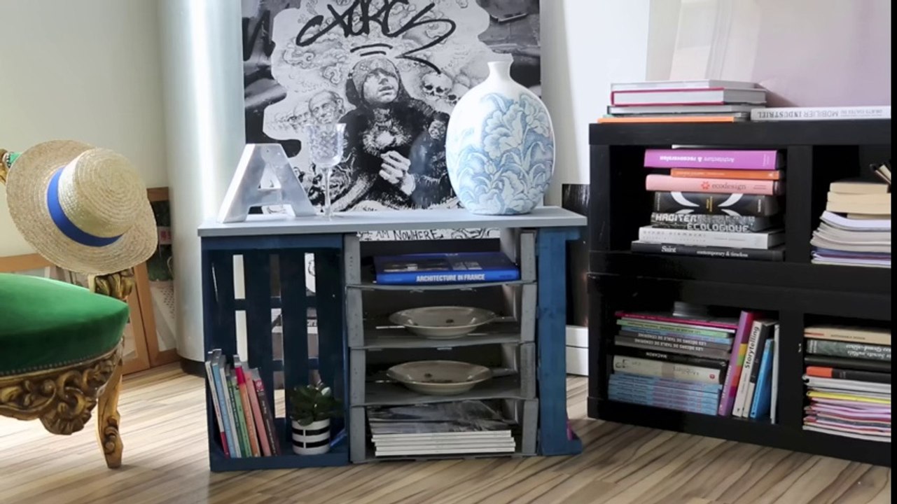 Les cagettes de marché se transforment en rangement malin