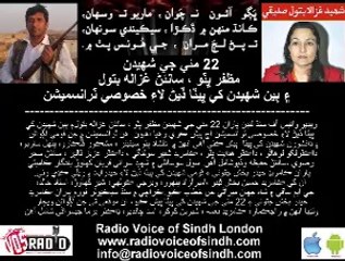 Dilshad Bhutto Dr Aziz Talpur and Mashkoor Phulkaro for Martyr of 22 May 14