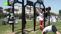 Boxe e sport all'aria aperta in Piazzale Fellini a Rimini