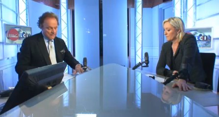 Marine Le Pen, invitée de Guillaume Durand avec LCI