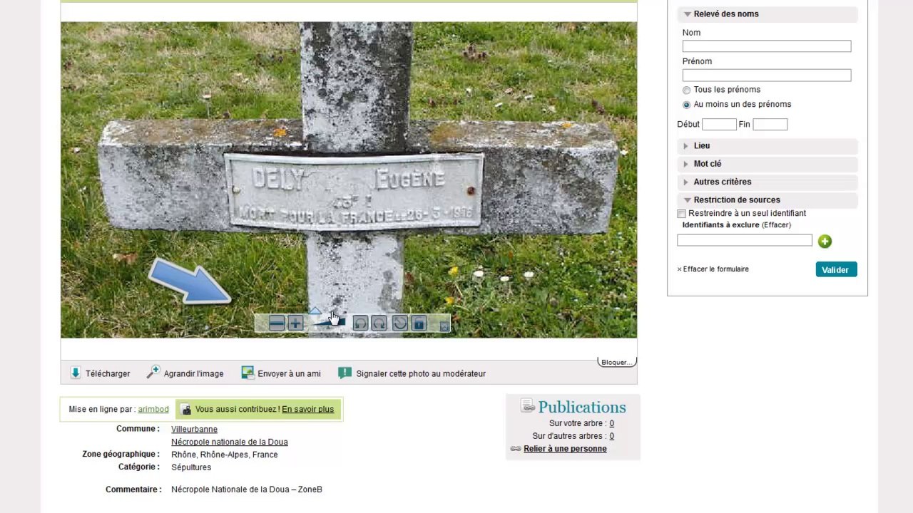 Participer au relevé des noms sur les tombes et monuments