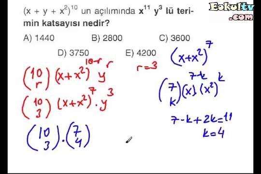 Binom açılımı soru çözümleri ders anlatımı 10. sınıf matematik ekol hoca