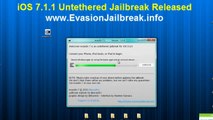 Evasion UNTETHERED iOS 7.1.1 Jailbreak Tool For iPhone 5, iphone 4, iPhone 3GS,