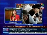 Contundente resolución de Unasur a favor de la democracia en Venezuela