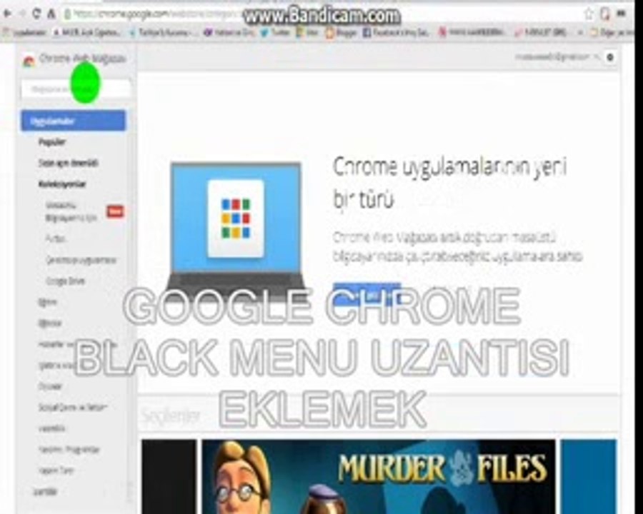 Google Chrome Black Menu Uzantısı Eklemek