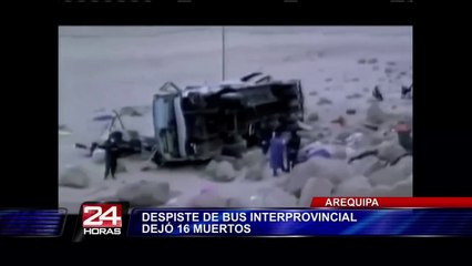Aumentan a 16 el número de fallecidos tras despiste de bus en Arequipa