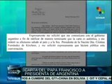 Confirma el Papa la autenticidad de su carta a Cristina Fernández