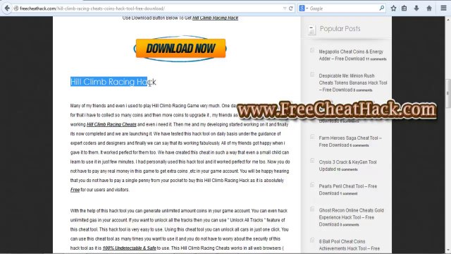 Hill Climb Racing Cheats Coins Hack Tool - Free Download 2014 Updated (With Proof)