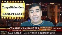 NHL Game 4 Pick Prediction New York Rangers vs. Montreal Canadians Odds Playoff Preview 5-25-2014