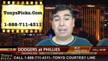 MLB Pick Philadelphia Phillies vs. LA Dodgers Odds Prediction Preview 5-24-2014