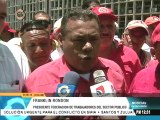 Trabajadores del sector público se movilizan hasta el Palacio de Miraflores