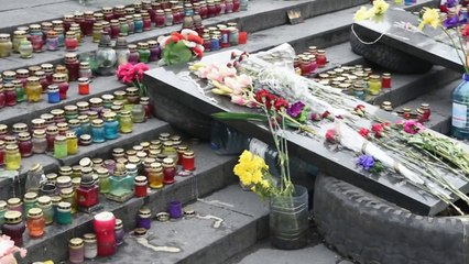 Ambiance sur la place de l'Indépendance à Kiev