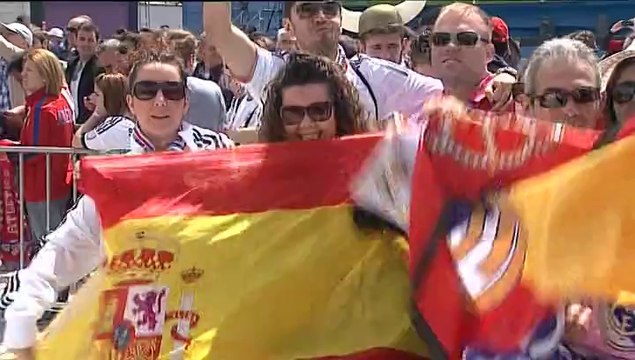 Thousands of Indians and Vikings from Madrid invade Portuguese capital in search of glory