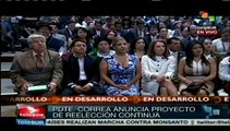 Da Correa su apoyo a iniciativa para la reelección en Ecuador