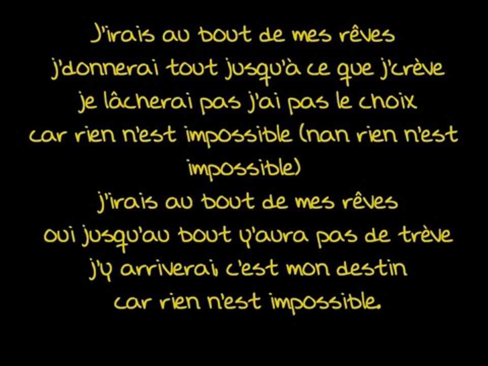 Mister You feat Atheena | Rien n'est impossible (Paroles / Lyrics)
