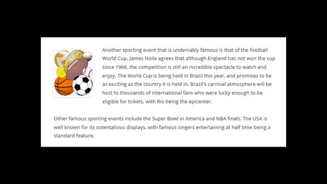 Major Sporting Events | James Hoile