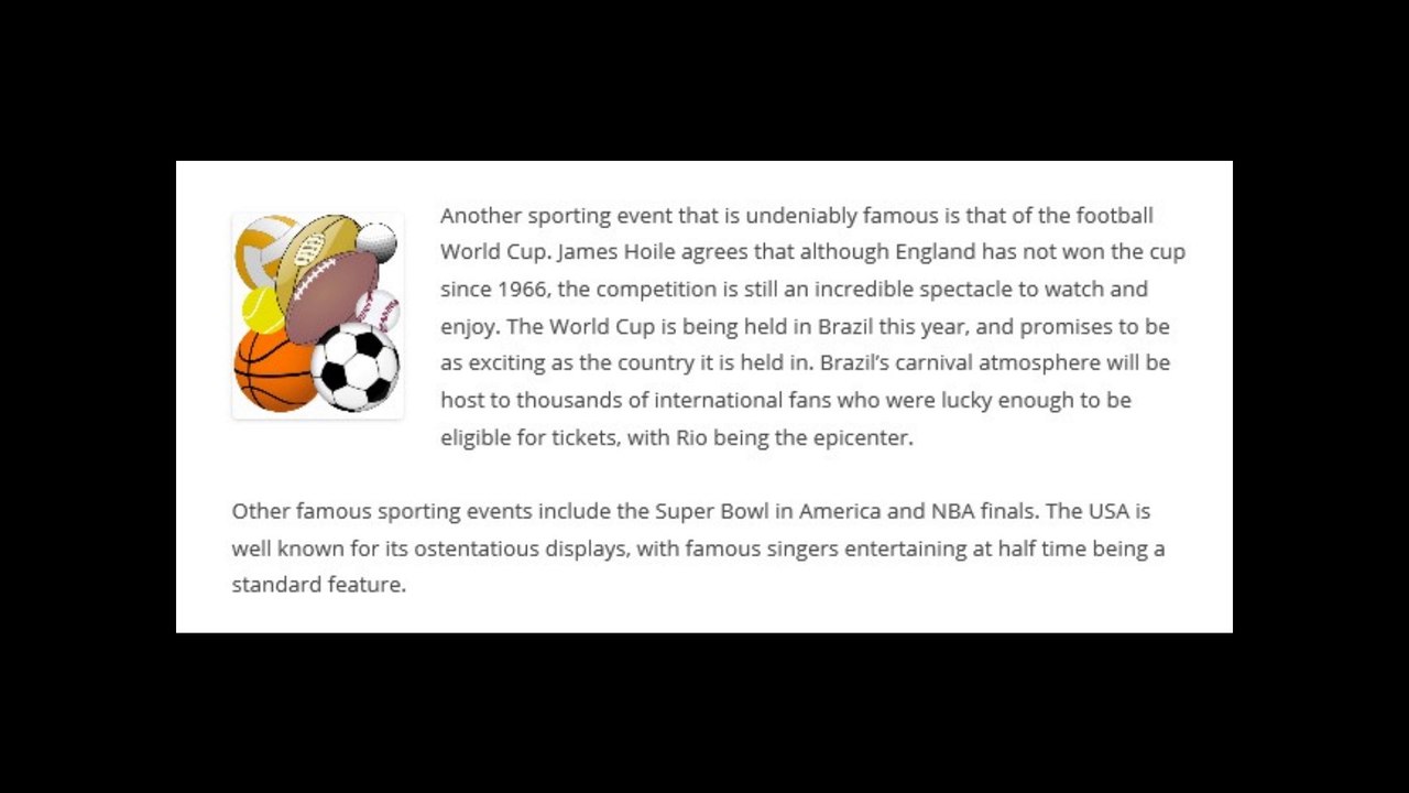 Major Sporting Events | James Hoile
