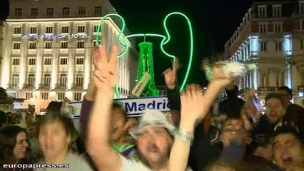 La afición del Real Madrid celebra el triunfo