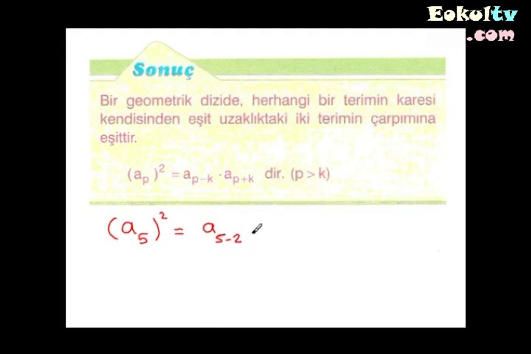 Geometrik Dizi Konu Anlatımı Ekol Hoca 11. Sınıf Matematik 2