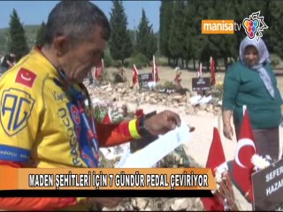 MADEN ŞEHİTLERİ İÇİN 7 GÜNDÜR PEDAL ÇEVİRİYOR